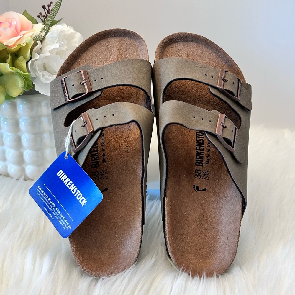 Birkenstock Brown Double Strap Sandals. NWT - Picture 4 of 13